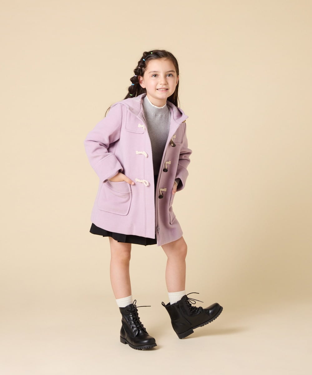 KJUAD01079 a.v.v KIDS(アー・ヴェ・ヴェ) [100-160]【アウター人気NO.１】【選べる５色展開/お家で洗える】ライトフェイクウールダッフルコート レッド