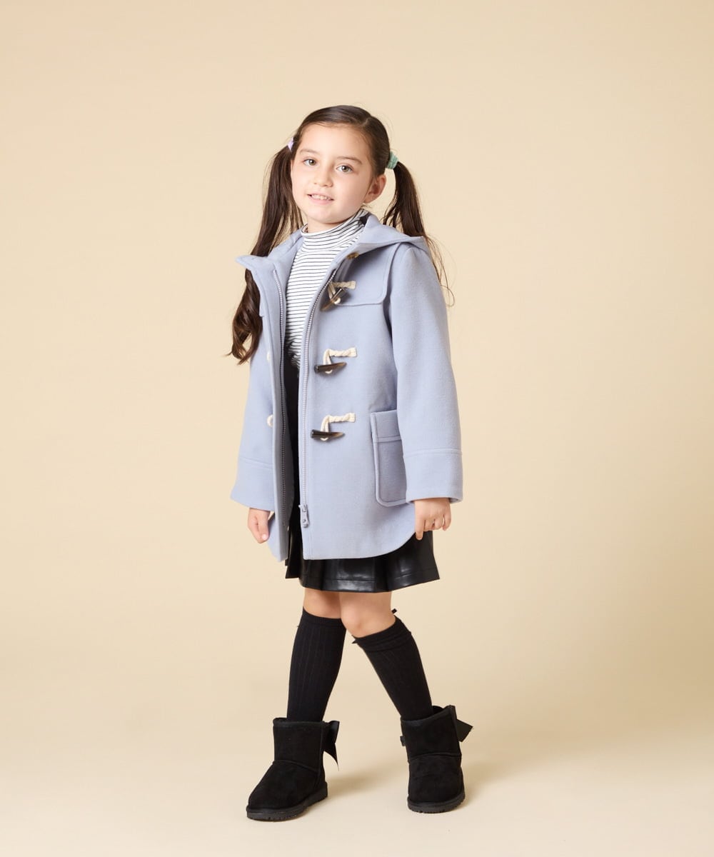 KJUAD01079 a.v.v KIDS(アー・ヴェ・ヴェ) [100-160]【アウター人気NO.１】【選べる５色展開/お家で洗える】ライトフェイクウールダッフルコート レッド
