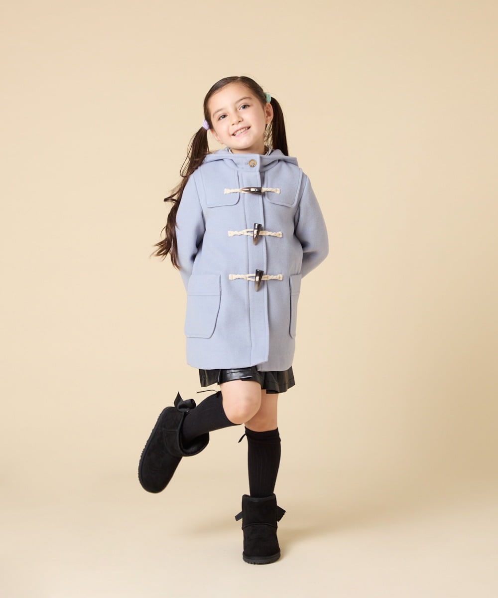 KJUAD01079 a.v.v KIDS(アー・ヴェ・ヴェ) [100-160]【アウター人気NO.１】【選べる５色展開/お家で洗える】ライトフェイクウールダッフルコート レッド