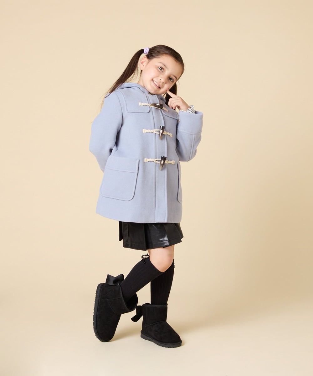 KJUAD01079 a.v.v KIDS(アー・ヴェ・ヴェ) [100-160]【アウター人気NO.１】【選べる５色展開/お家で洗える】ライトフェイクウールダッフルコート レッド
