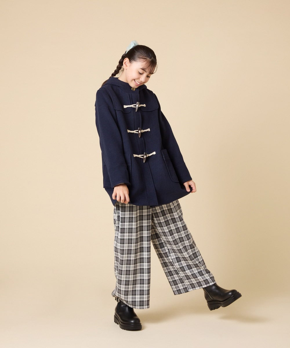 KJUAD01079 a.v.v KIDS(アー・ヴェ・ヴェ) [100-160]【アウター人気NO.１】【選べる５色展開/お家で洗える】ライトフェイクウールダッフルコート レッド