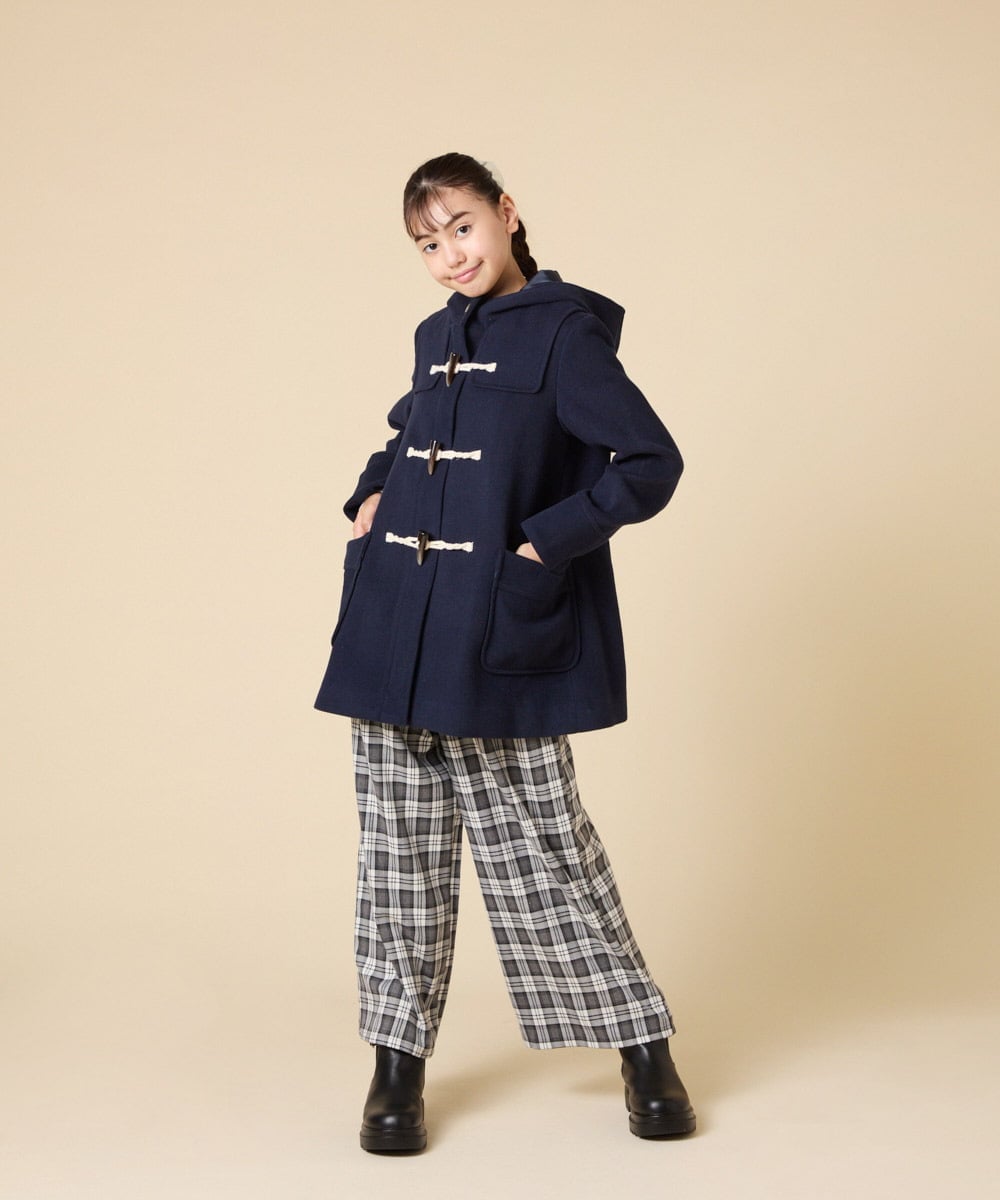 KJUAD01079 a.v.v KIDS(アー・ヴェ・ヴェ) [100-160]【アウター人気NO.１】【選べる５色展開/お家で洗える】ライトフェイクウールダッフルコート レッド