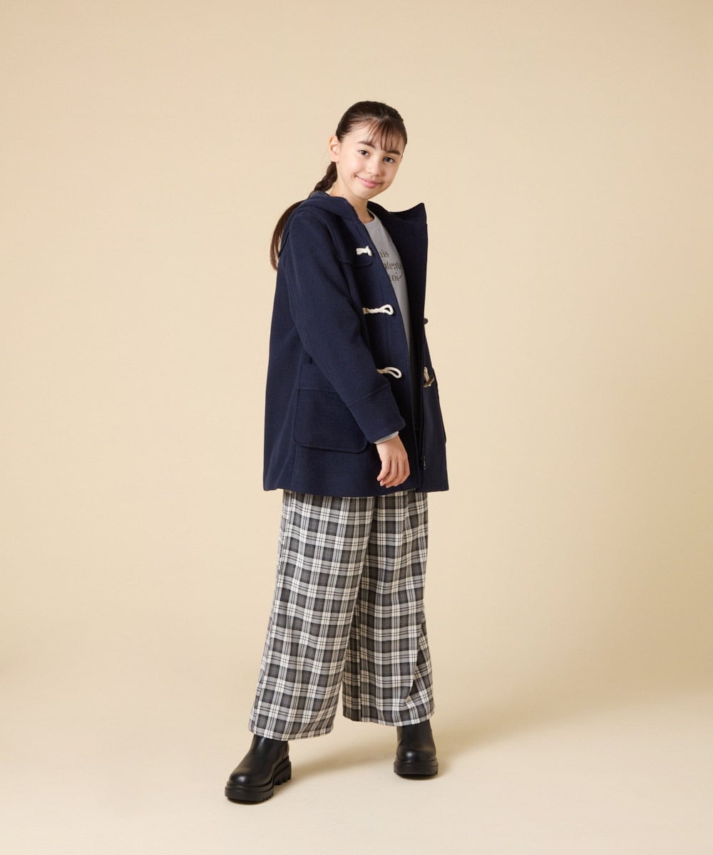 KJUAD01079 a.v.v KIDS(アー・ヴェ・ヴェ) [100-160]【アウター人気NO.１】【選べる５色展開/お家で洗える】ライトフェイクウールダッフルコート レッド