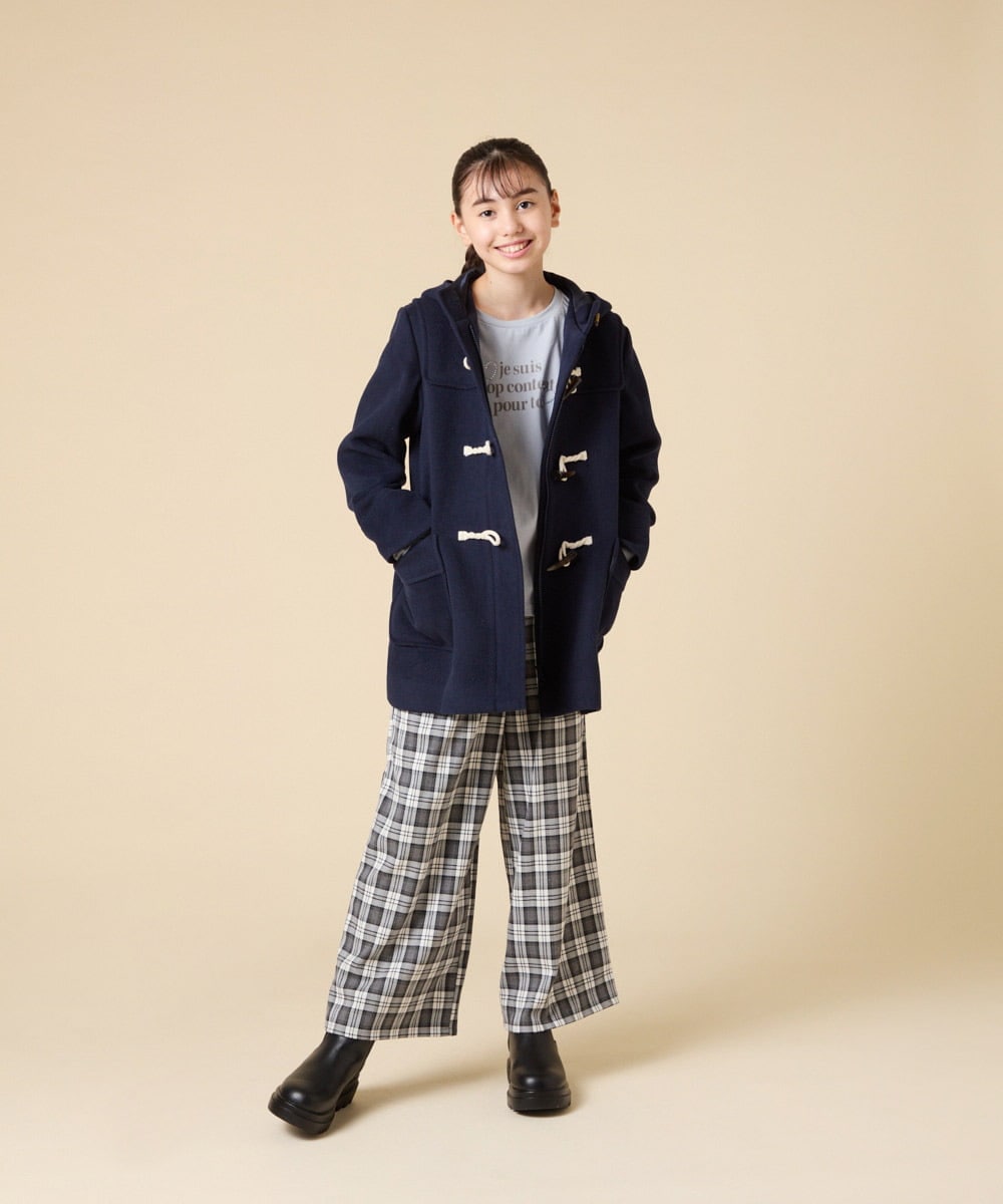 KJUAD01079 a.v.v KIDS(アー・ヴェ・ヴェ) [100-160]【アウター人気NO.１】【選べる５色展開/お家で洗える】ライトフェイクウールダッフルコート レッド
