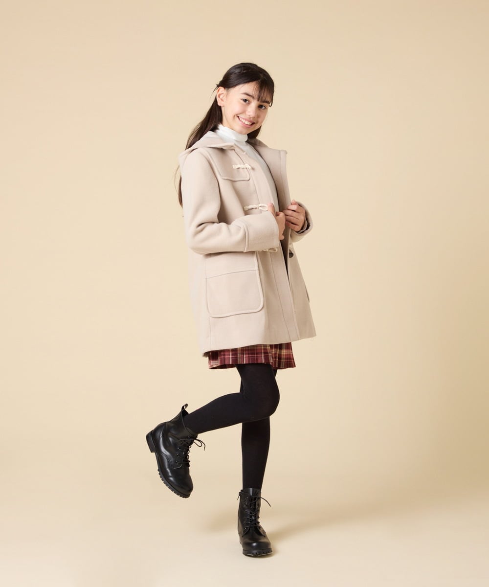 KJUAD01079 a.v.v KIDS(アー・ヴェ・ヴェ) [100-160]【アウター人気NO.１】【選べる５色展開/お家で洗える】ライトフェイクウールダッフルコート レッド