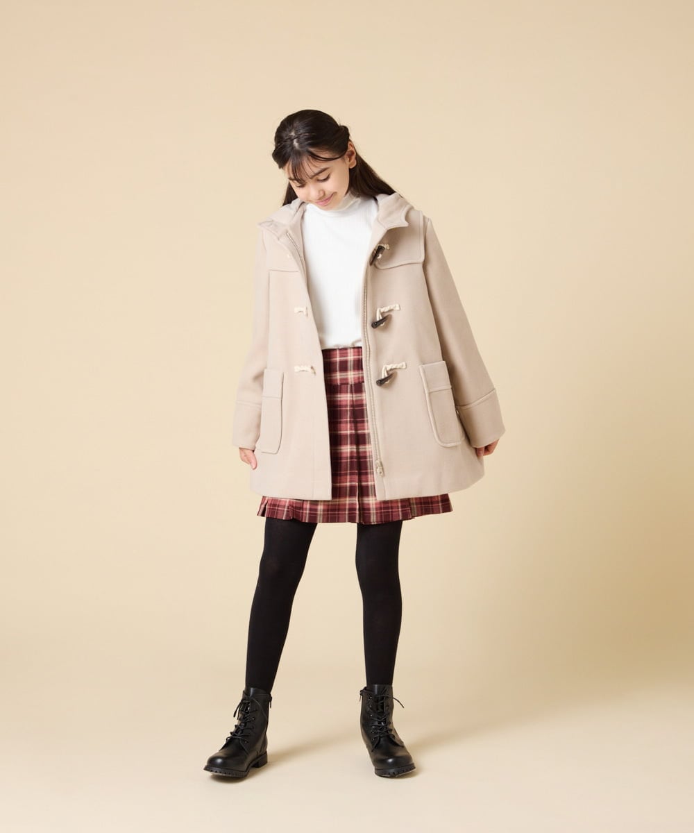 KJUAD01079 a.v.v KIDS(アー・ヴェ・ヴェ) [100-160]【アウター人気NO.１】【選べる５色展開/お家で洗える】ライトフェイクウールダッフルコート レッド