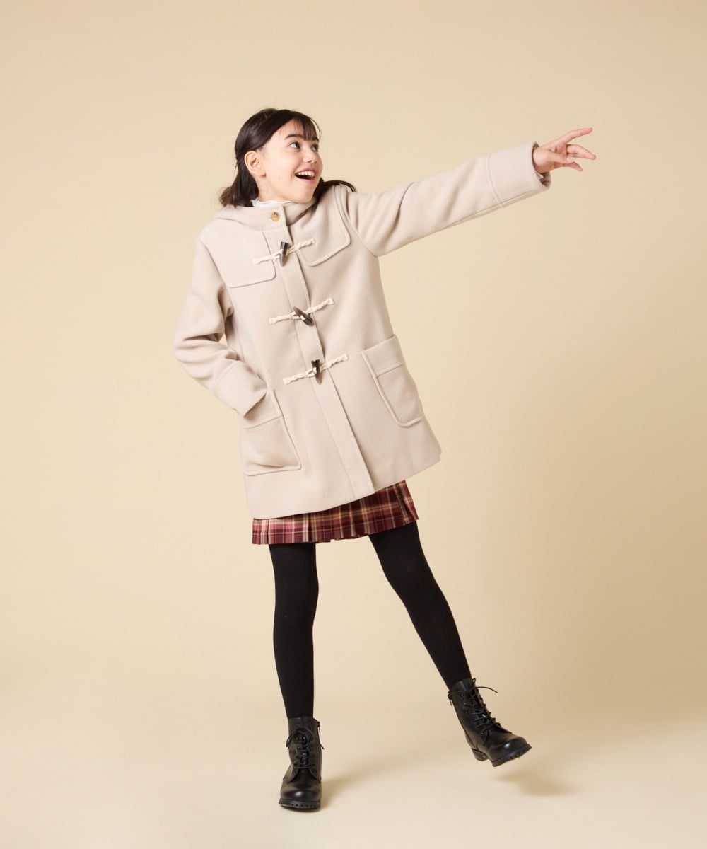 KJUAD01079 a.v.v KIDS(アー・ヴェ・ヴェ) [100-160]【アウター人気NO.１】【選べる５色展開/お家で洗える】ライトフェイクウールダッフルコート レッド
