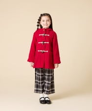 KJUAD01079 a.v.v KIDS(アー・ヴェ・ヴェ) [100-160]【アウター人気NO.１】【選べる５色展開/お家で洗える】ライトフェイクウールダッフルコート レッド