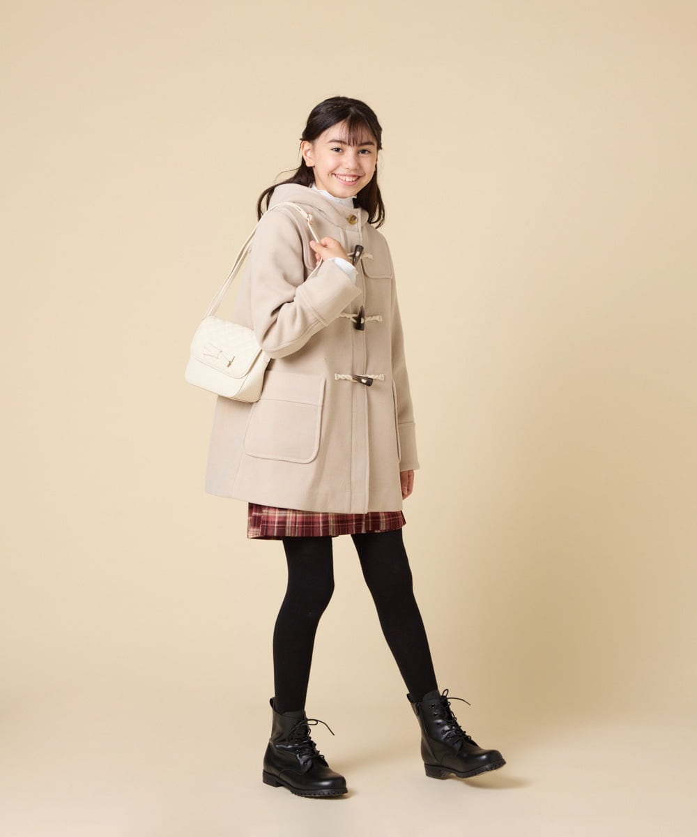 KJUAD01079 a.v.v KIDS(アー・ヴェ・ヴェ) [100-160]【アウター人気NO.１】【選べる５色展開/お家で洗える】ライトフェイクウールダッフルコート レッド