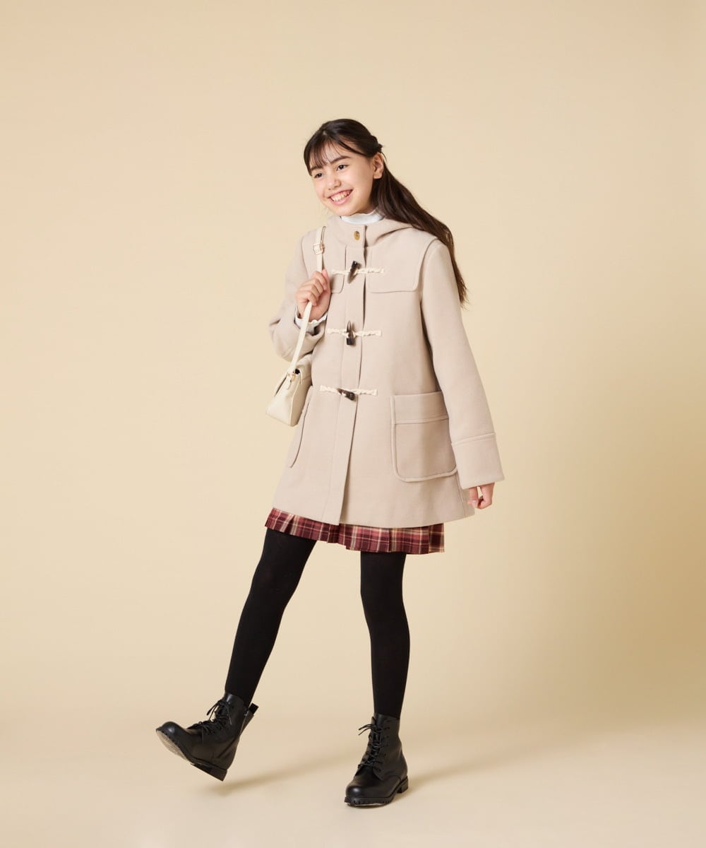 KJUAD01079 a.v.v KIDS(アー・ヴェ・ヴェ) [100-160]【アウター人気NO.１】【選べる５色展開/お家で洗える】ライトフェイクウールダッフルコート レッド