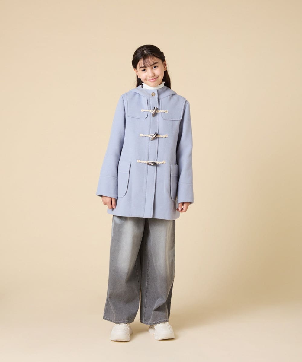 KJUAD01079 a.v.v KIDS(アー・ヴェ・ヴェ) [100-160]【アウター人気NO.１】【選べる５色展開/お家で洗える】ライトフェイクウールダッフルコート レッド