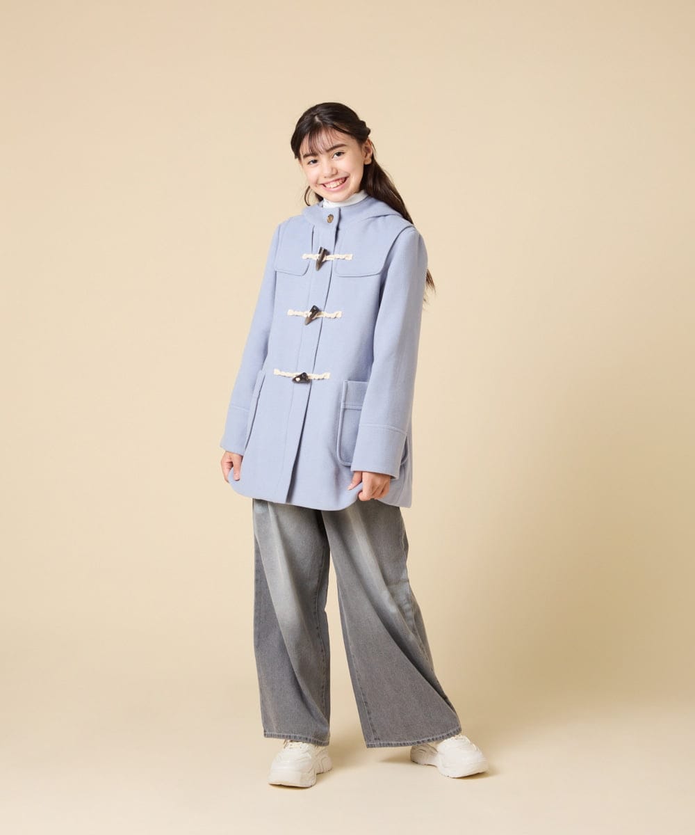 KJUAD01079 a.v.v KIDS(アー・ヴェ・ヴェ) [100-160]【アウター人気NO.１】【選べる５色展開/お家で洗える】ライトフェイクウールダッフルコート レッド
