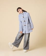 KJUAD01079 a.v.v KIDS(アー・ヴェ・ヴェ) [100-160]【アウター人気NO.１】【選べる５色展開/お家で洗える】ライトフェイクウールダッフルコート レッド