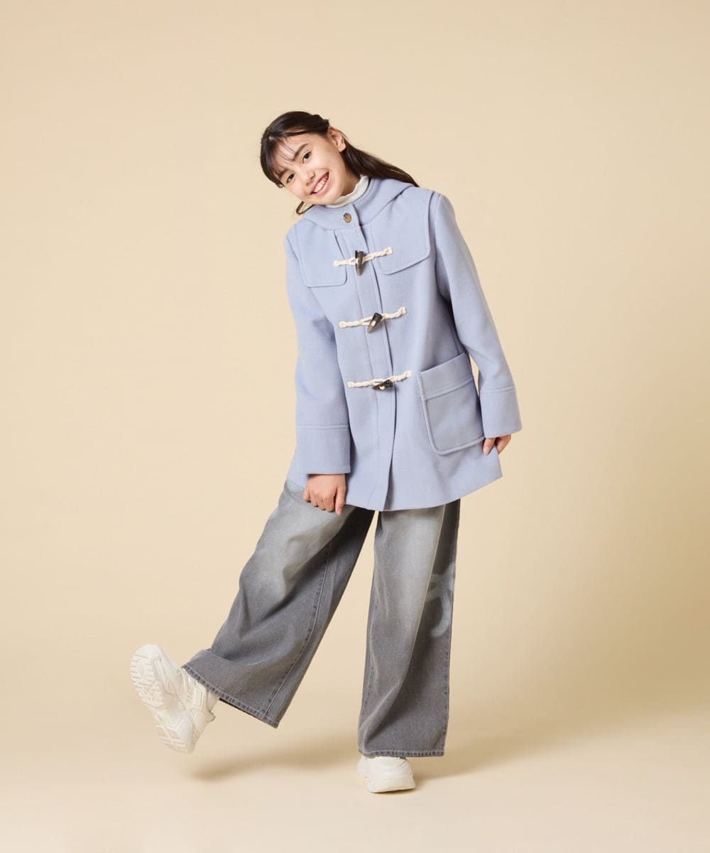 KJUAD01079 a.v.v KIDS(アー・ヴェ・ヴェ) [100-160]【アウター人気NO.１】【選べる５色展開/お家で洗える】ライトフェイクウールダッフルコート レッド