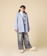 KJUAD01079 a.v.v KIDS(アー・ヴェ・ヴェ) [100-160]【アウター人気NO.１】【選べる５色展開/お家で洗える】ライトフェイクウールダッフルコート レッド