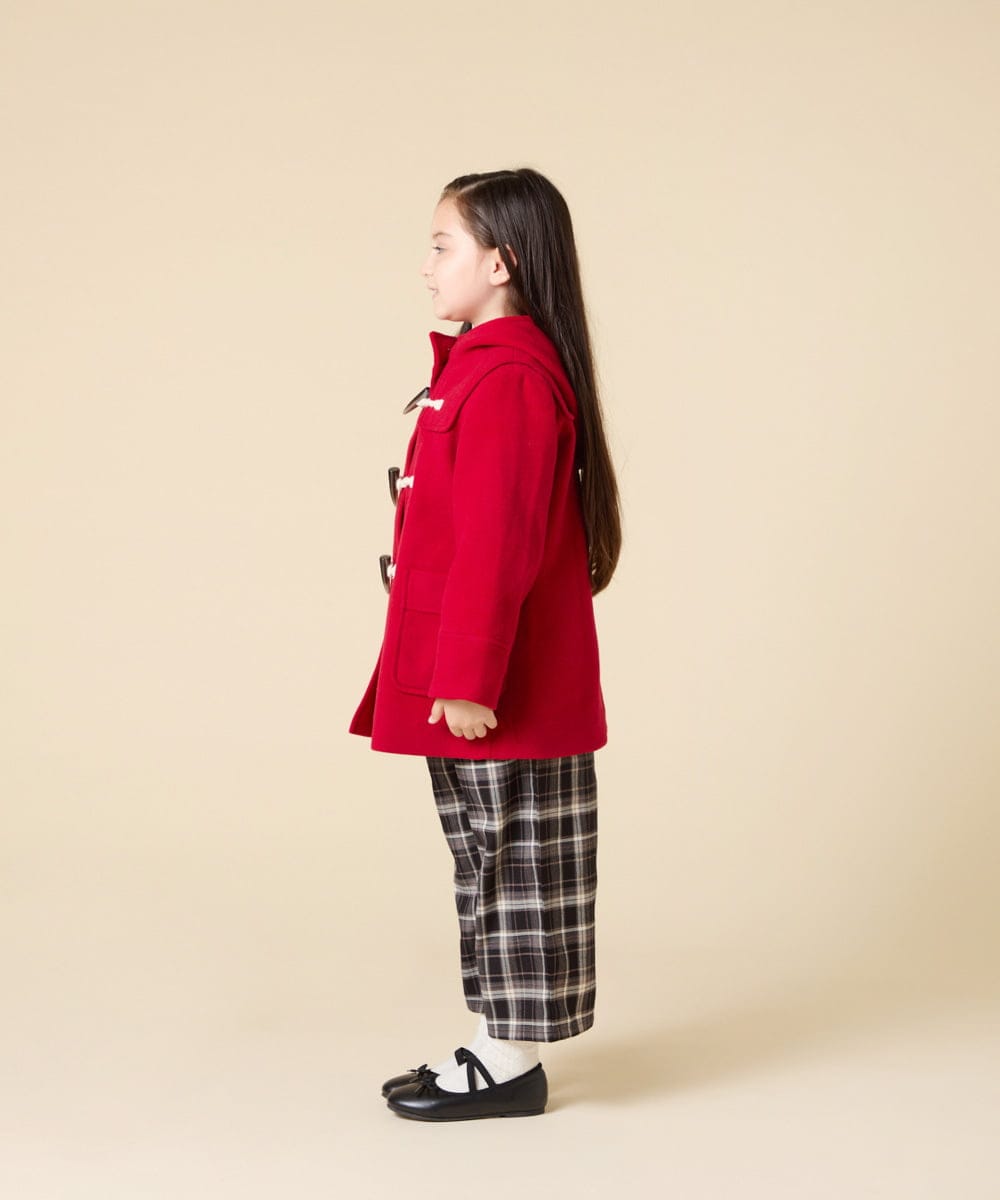 KJUAD01079 a.v.v KIDS(アー・ヴェ・ヴェ) [100-160]【アウター人気NO.１】【選べる５色展開/お家で洗える】ライトフェイクウールダッフルコート レッド