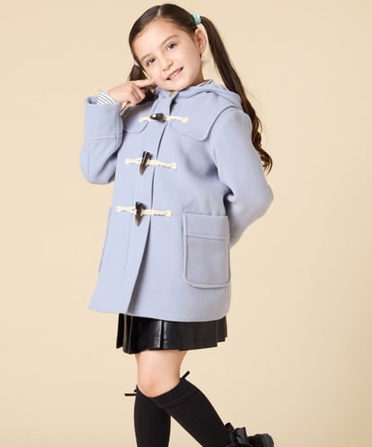 KJUAD01079 a.v.v KIDS [100-160]【アウター人気NO.１】【選べる５色展開/お家で洗える】ライトフェイクウールダッフルコート
