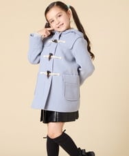 KJUAD01079 a.v.v KIDS(アー・ヴェ・ヴェ) [100-160]【アウター人気NO.１】【選べる５色展開/お家で洗える】ライトフェイクウールダッフルコート ライトブルー