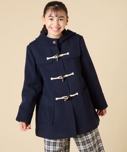 KJUAD01079 a.v.v KIDS [100-160]【アウター人気NO.１】【選べる５色展開/お家で洗える】ライトフェイクウールダッフルコート