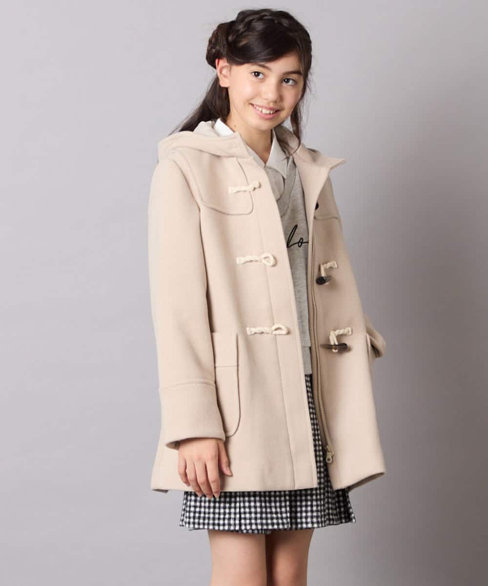 KJUAD01079 a.v.v KIDS(アー・ヴェ・ヴェ) [100-160]【アウター人気NO.１】【選べる５色展開/お家で洗える】ライトフェイクウールダッフルコート ベージュ