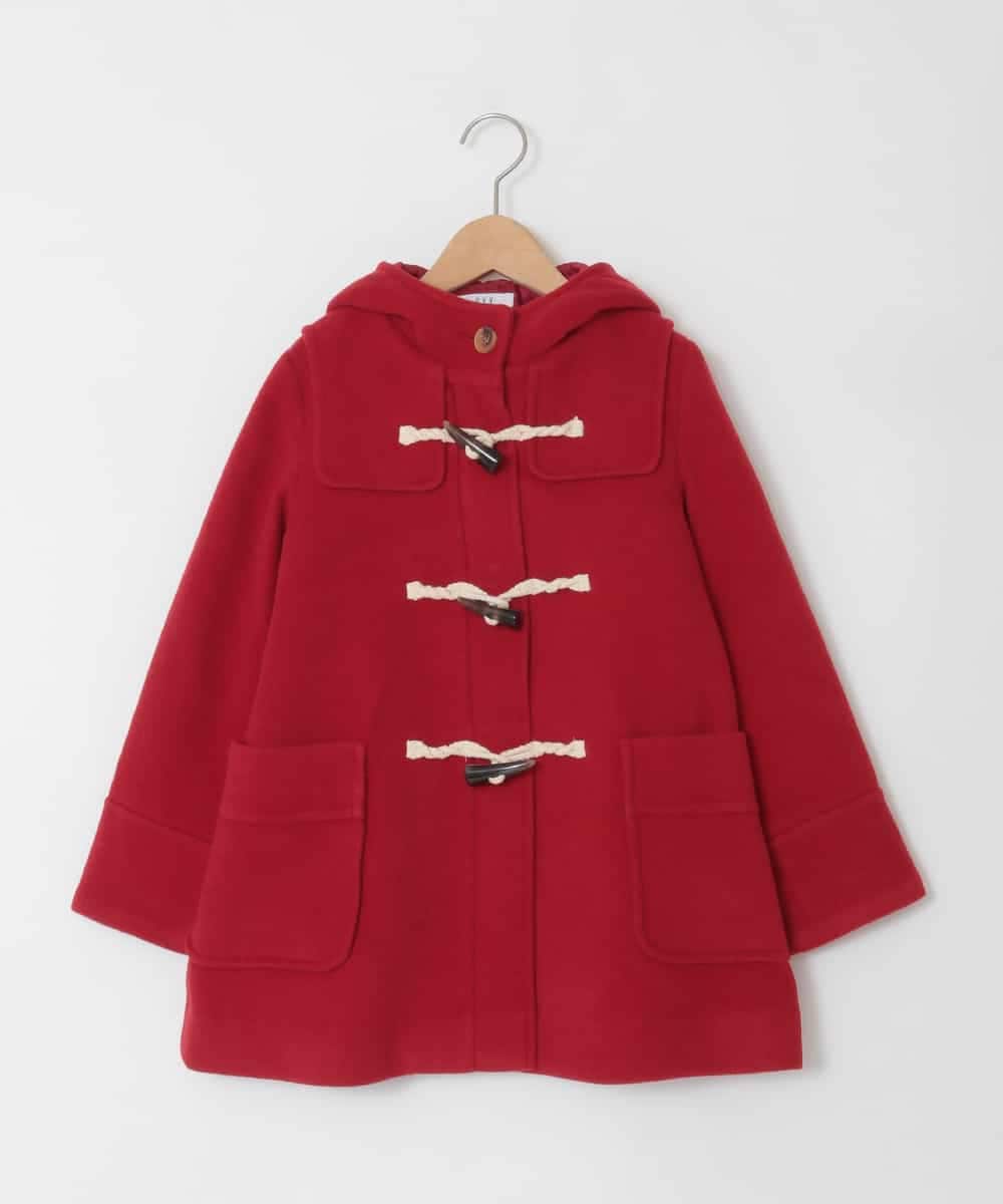 KJUAD01079 a.v.v KIDS(アー・ヴェ・ヴェ) [100-160]【アウター人気NO.１】【選べる５色展開/お家で洗える】ライトフェイクウールダッフルコート レッド