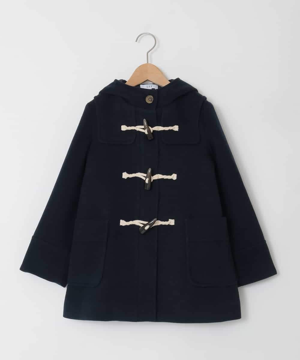 KJUAD01079 a.v.v KIDS(アー・ヴェ・ヴェ) [100-160]【アウター人気NO.１】【選べる５色展開/お家で洗える】ライトフェイクウールダッフルコート ネイビー