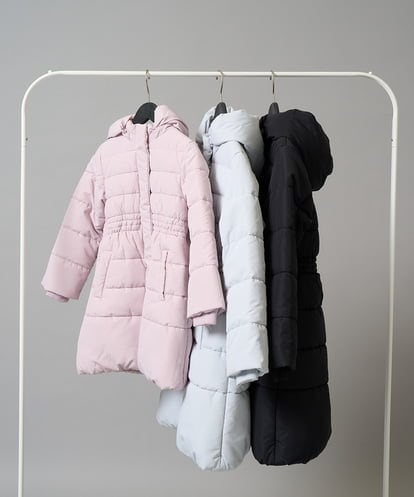 KJUAD02079 a.v.v KIDS [100-160]【フード取り外し可能/お家で洗える】中綿ロングコート