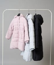 KJUAD02079 a.v.v KIDS(アー・ヴェ・ヴェ) [100-160]【フード取り外し可能/お家で洗える】中綿ロングコート ピンク