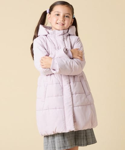 KJUAD02079 a.v.v KIDS [100-160]【フード取り外し可能/お家で洗える】中綿ロングコート