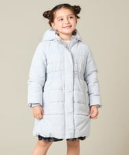 KJUAD02079 a.v.v KIDS(アー・ヴェ・ヴェ) [100-160]【フード取り外し可能/お家で洗える】フィット＆フレア中綿ロングコート ライトブルー