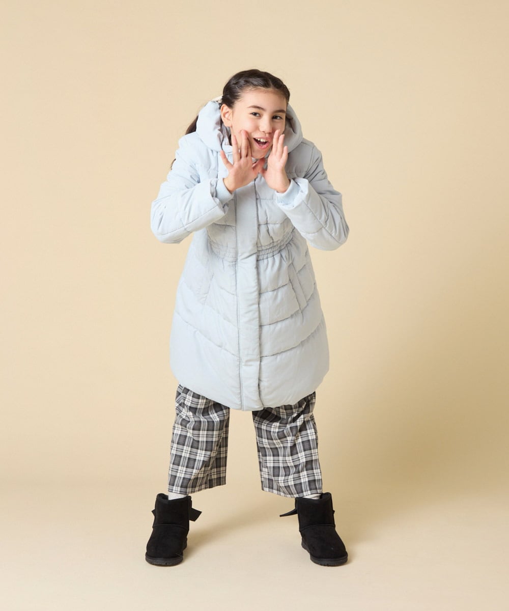 KJUAD02079 a.v.v KIDS(アー・ヴェ・ヴェ) [100-160]【フード取り外し可能/お家で洗える】中綿ロングコート ブラック