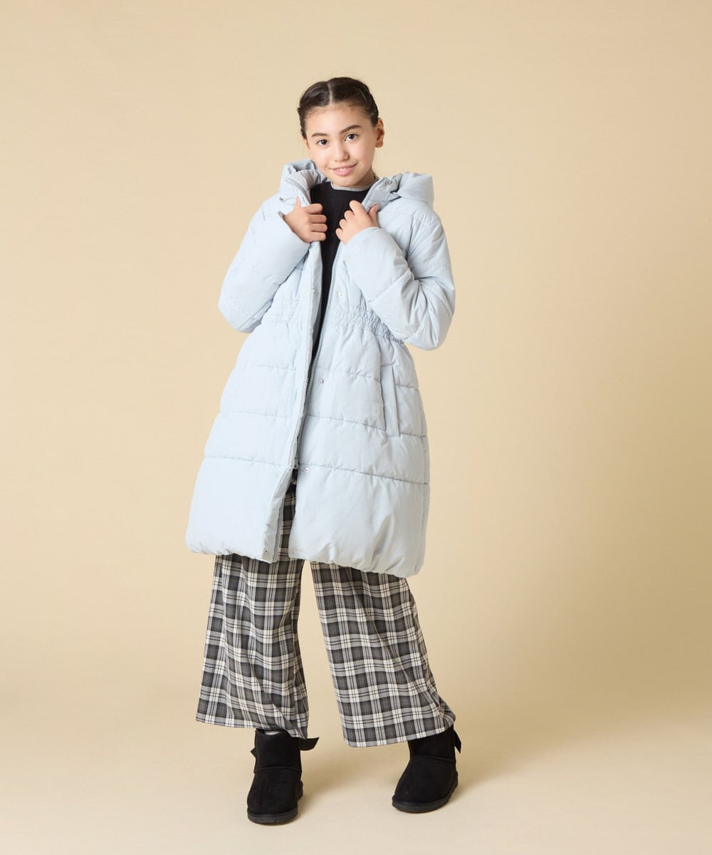 KJUAD02079 a.v.v KIDS(アー・ヴェ・ヴェ) [100-160]【フード取り外し可能/お家で洗える】中綿ロングコート ブラック
