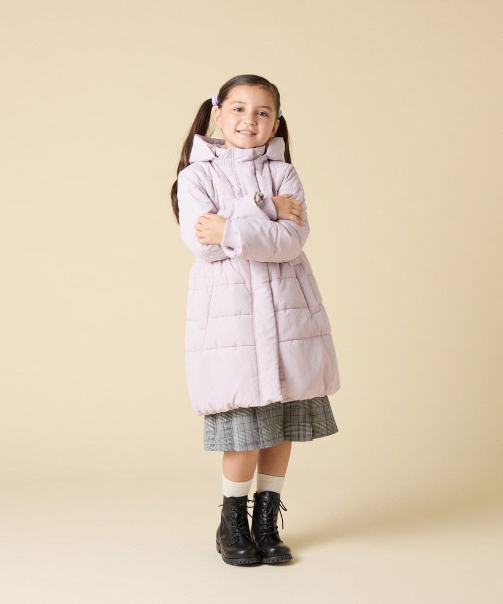 KJUAD02079 a.v.v KIDS(アー・ヴェ・ヴェ) [100-160]【フード取り外し可能/お家で洗える】中綿ロングコート ブラック
