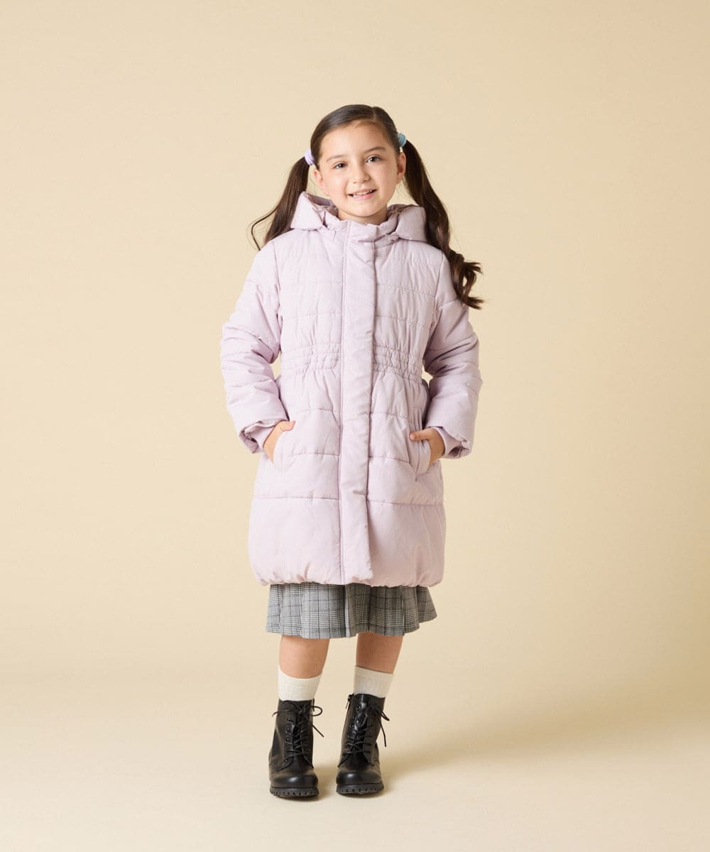 KJUAD02079 a.v.v KIDS(アー・ヴェ・ヴェ) [100-160]【フード取り外し可能/お家で洗える】中綿ロングコート ブラック