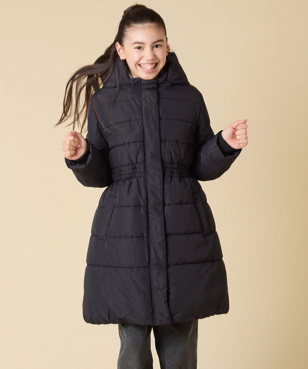 KJUAD02079 a.v.v KIDS(アー・ヴェ・ヴェ) [100-160]【フード取り外し可能/お家で洗える】中綿ロングコート ブラック