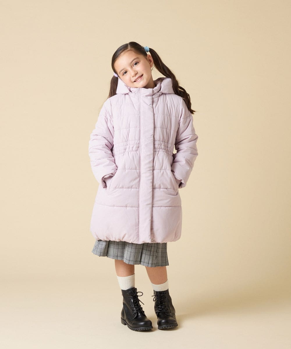 KJUAD02079 a.v.v KIDS(アー・ヴェ・ヴェ) [100-160]【フード取り外し可能/お家で洗える】中綿ロングコート ブラック
