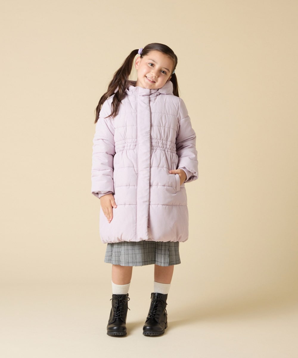 KJUAD02079 a.v.v KIDS(アー・ヴェ・ヴェ) [100-160]【フード取り外し可能/お家で洗える】中綿ロングコート ブラック
