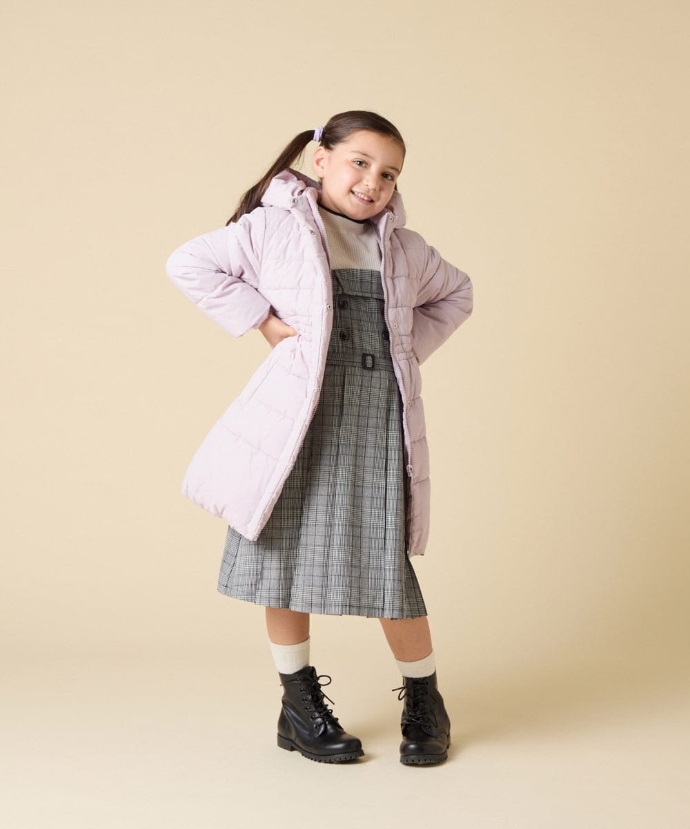 KJUAD02079 a.v.v KIDS(アー・ヴェ・ヴェ) [100-160]【フード取り外し可能/お家で洗える】中綿ロングコート ブラック