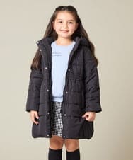 KJUAD02079 a.v.v KIDS(アー・ヴェ・ヴェ) [100-160]【フード取り外し可能/お家で洗える】フィット＆フレア中綿ロングコート ブラック
