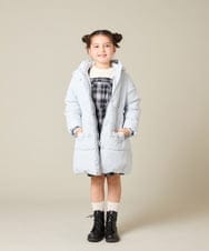 KJUAD02079 a.v.v KIDS(アー・ヴェ・ヴェ) [100-160]【フード取り外し可能/お家で洗える】フィット＆フレア中綿ロングコート ブラック