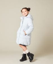 KJUAD02079 a.v.v KIDS(アー・ヴェ・ヴェ) [100-160]【フード取り外し可能/お家で洗える】フィット＆フレア中綿ロングコート ブラック