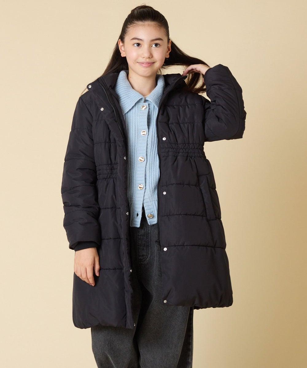 KJUAD02079 a.v.v KIDS(アー・ヴェ・ヴェ) [100-160]【フード取り外し可能/お家で洗える】中綿ロングコート ブラック
