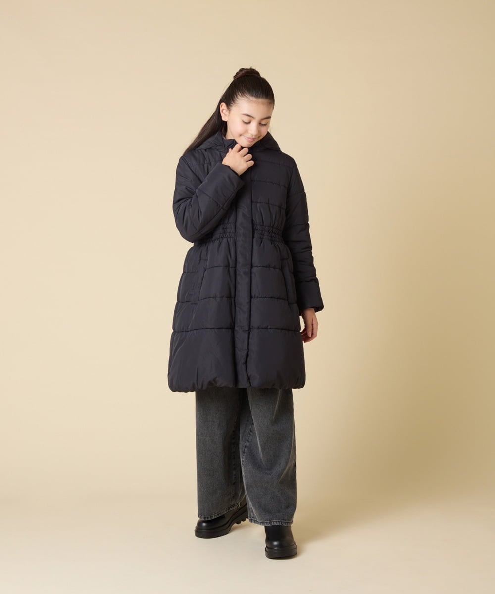 KJUAD02079 a.v.v KIDS(アー・ヴェ・ヴェ) [100-160]【フード取り外し可能/お家で洗える】中綿ロングコート ブラック