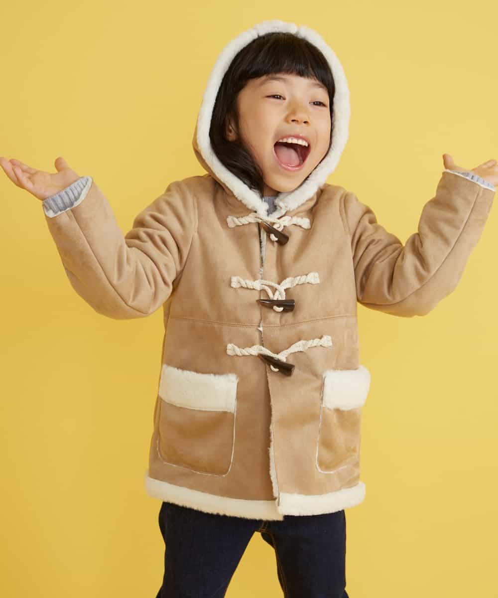 KJUAG02059 a.v.v KIDS(アー・ヴェ・ヴェ) [100-130]フェイクムートンコート[WEB限定サイズ] キャメル
