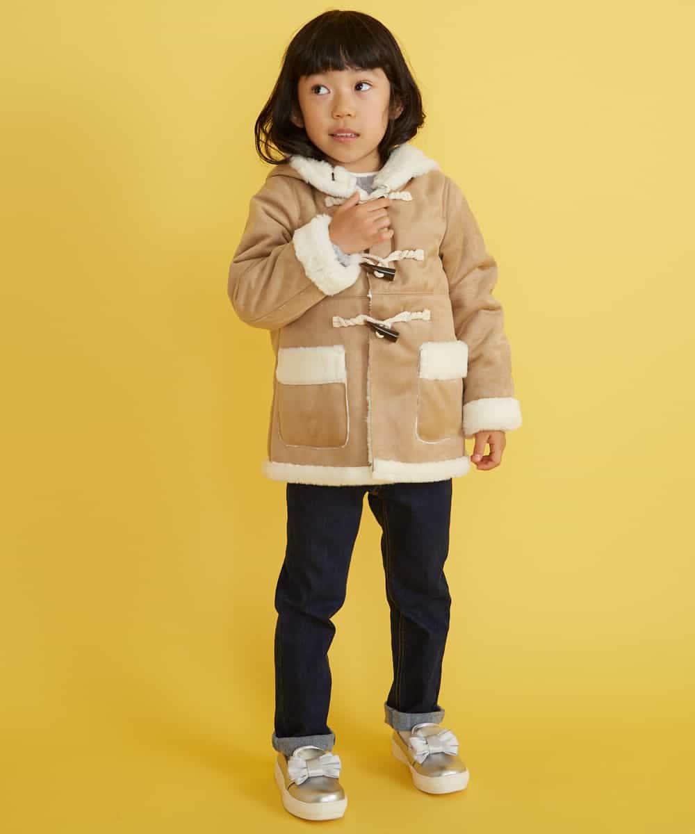 KJUAG02059 a.v.v KIDS(アー・ヴェ・ヴェ) [100-130]フェイクムートンコート[WEB限定サイズ] キャメル