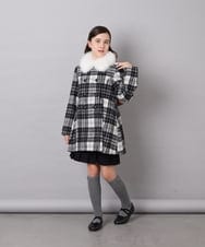 KJUAG02089 a.v.v KIDS(アー・ヴェ・ヴェ) [130-160]【手洗い可】ウールライクコート ブラック