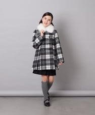 KJUAG02089 a.v.v KIDS(アー・ヴェ・ヴェ) [130-160]【手洗い可】ウールライクコート ブラック