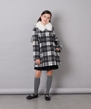 KJUAG02089 a.v.v KIDS(アー・ヴェ・ヴェ) [130-160]【手洗い可】ウールライクコート ブラック