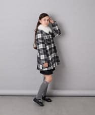 KJUAG02089 a.v.v KIDS(アー・ヴェ・ヴェ) [130-160]【手洗い可】ウールライクコート ブラック