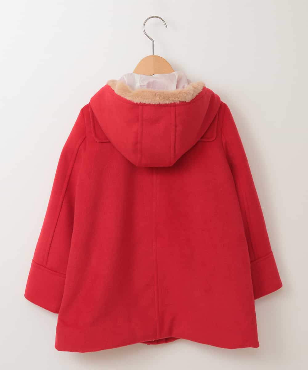 KJUAG03059 a.v.v KIDS(アー・ヴェ・ヴェ) [100-130]フェイクファーフードダッフルコート[WEB限定サイズ] レッド